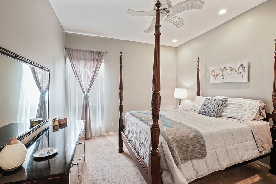 Third bedroom hosts a queen size bed