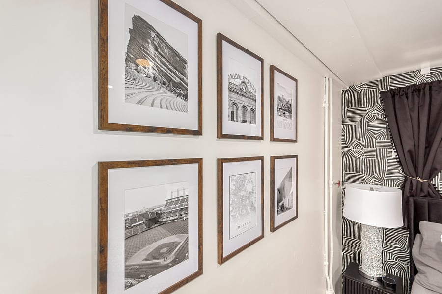 Denver Collage Wall Art- showcasing iconic Colorado landmarks like Coors Field, Red Rocks and Union Station. 