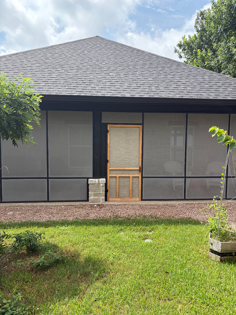 Outside view of screened in 3-season porch.