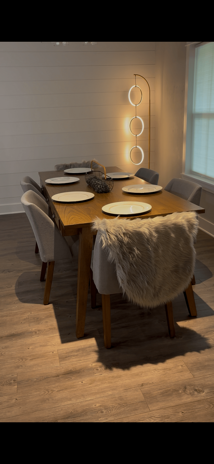 Large table with farmhouse flair.