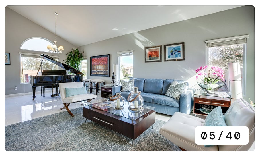 Pictured without pool table for open seating or social gatherings. Includes cozy let out couch, perfect for game nights or relaxing