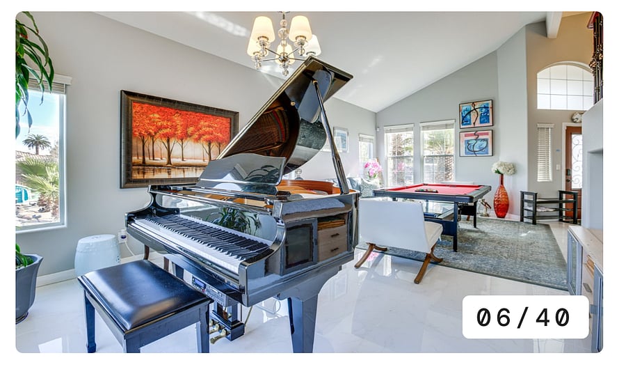 Baby grand piano, fully functional, regularly playable, and features self-playing capabilities for effortless enjoyment.