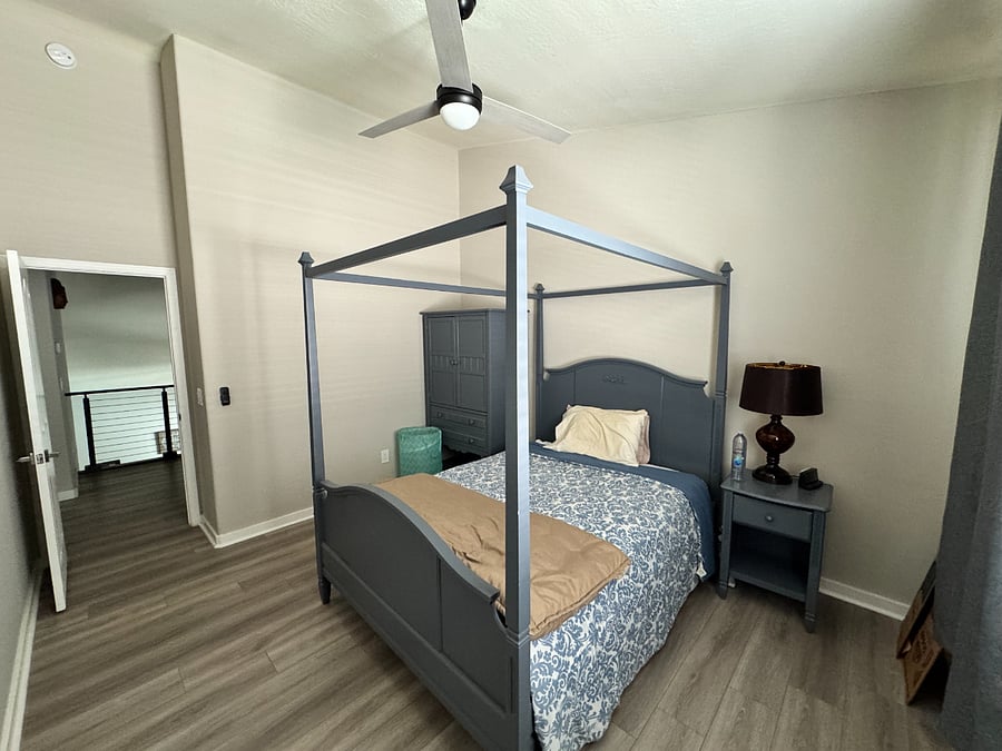 Bedroom #2 queen w/ceiling fan and large closet