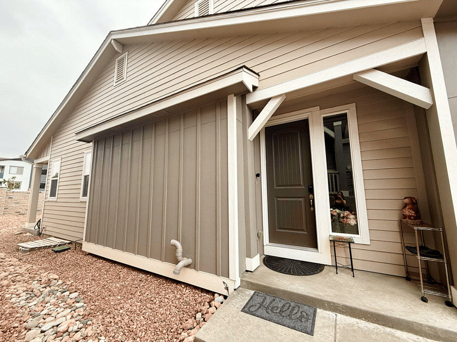 side door entrance with smart lock