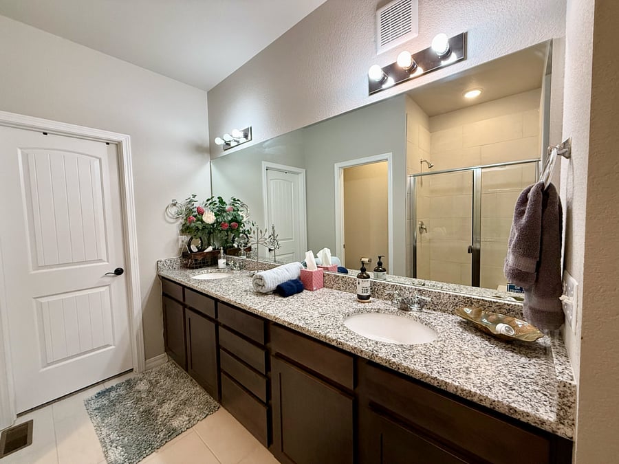 Master bathroom with double sink
