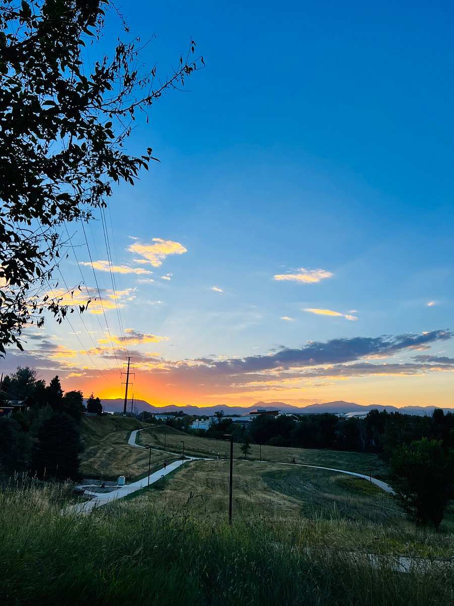 Beautiful sunset park by the house