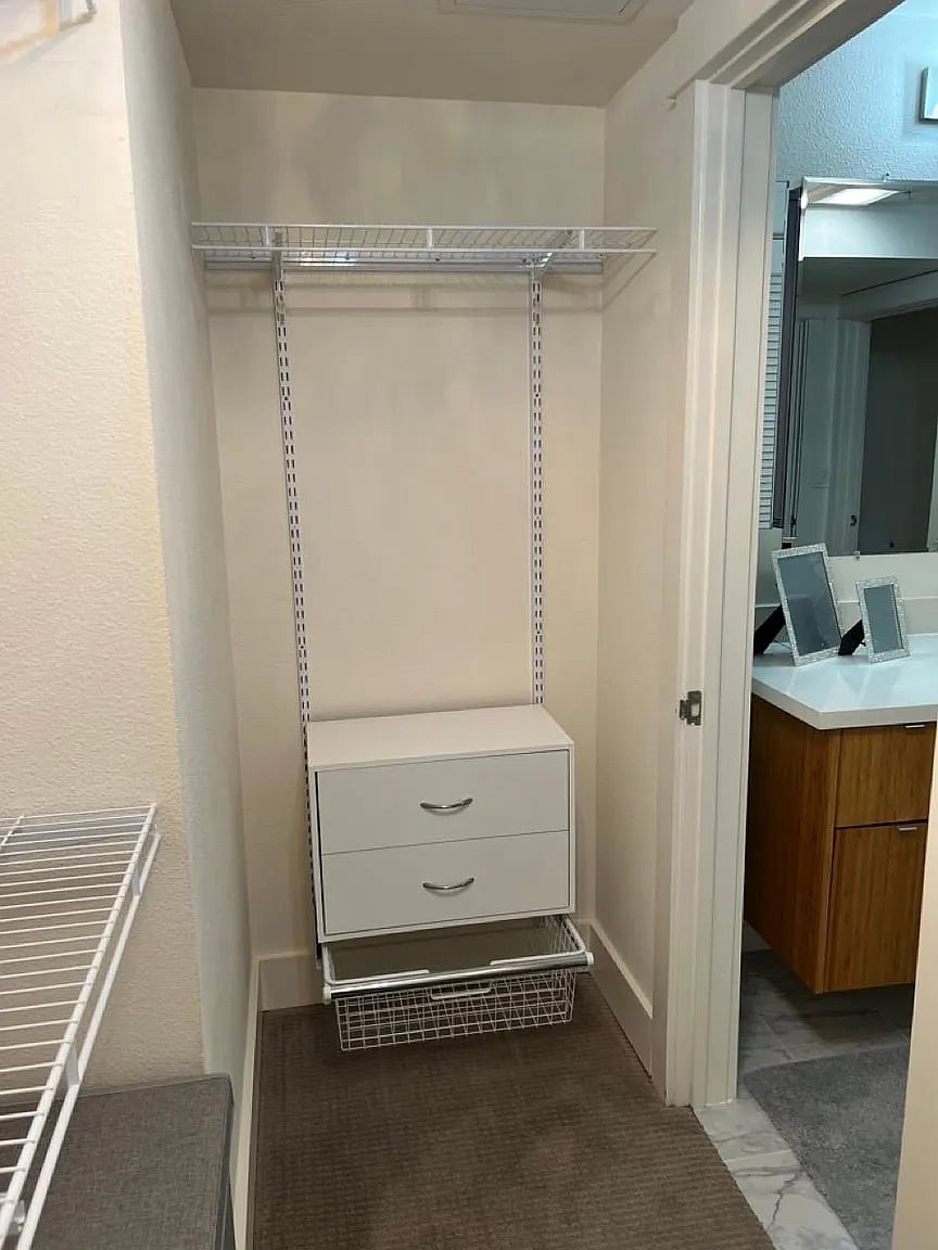 Upstairs primary closet