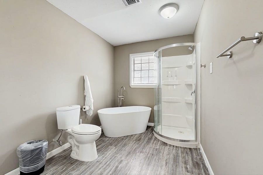 Private bath in first floor bedroom.