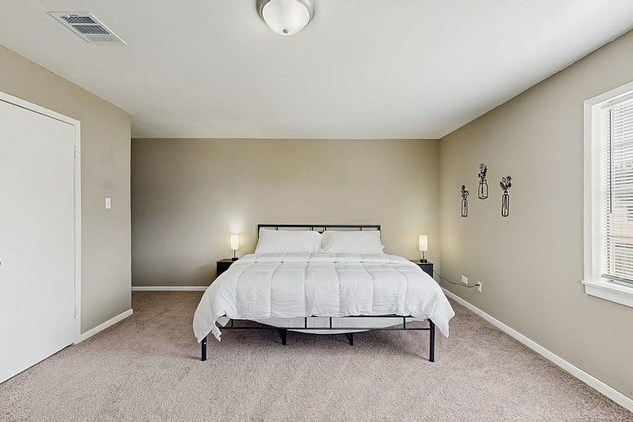Upstairs bedroom with private bath.