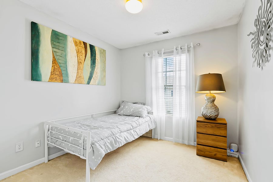 Enjoy a twin but cozy and comfortable bed for our younger guest in tow. This room comes with an equipped closet with hangers for clothing as well as storage solutions for any toys or additional clothing for longer stays.