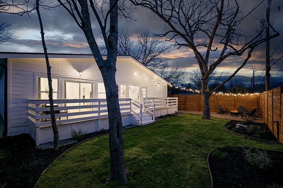 The private backyard creates the perfect space to entertain and relax