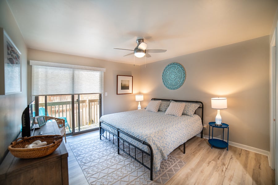 Master KING Bed with small balcony.