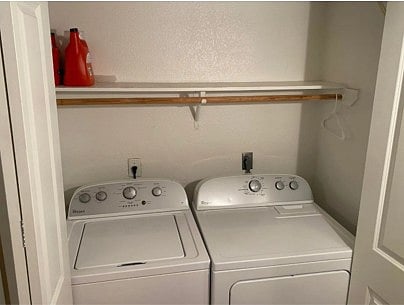 Washer and Dryer in unit.