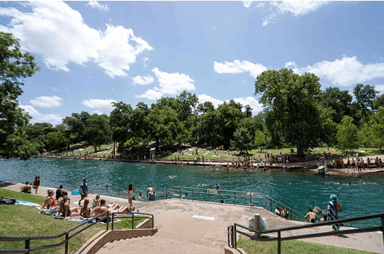 Barton Springs 3 miles away