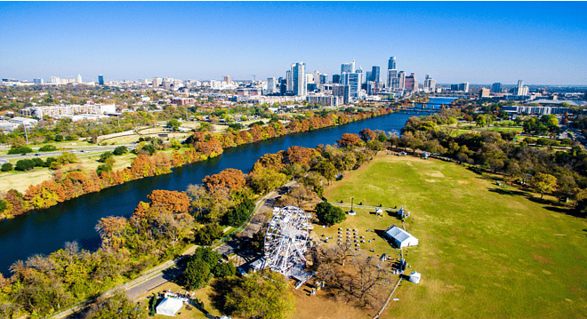 Zilker Park 3 miles away