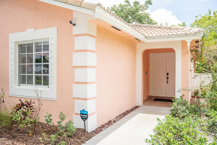 Front door, keypad entry door