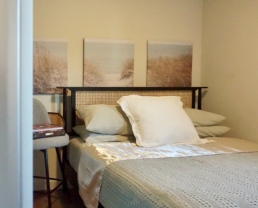 We do our best to stay sustainable, with an organic mattress and mostly organic linens throughout the space.