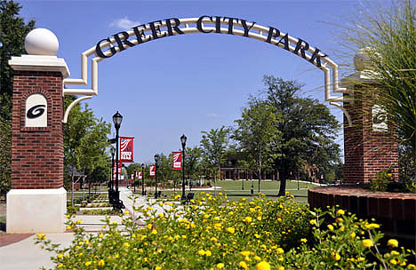 Two blocks from Greer City Park