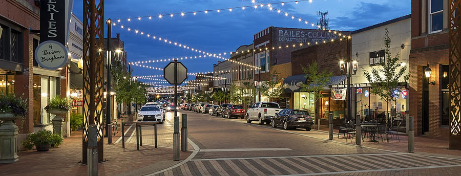 Trade Street-the loft is in the rear of the Bailes-Collins building