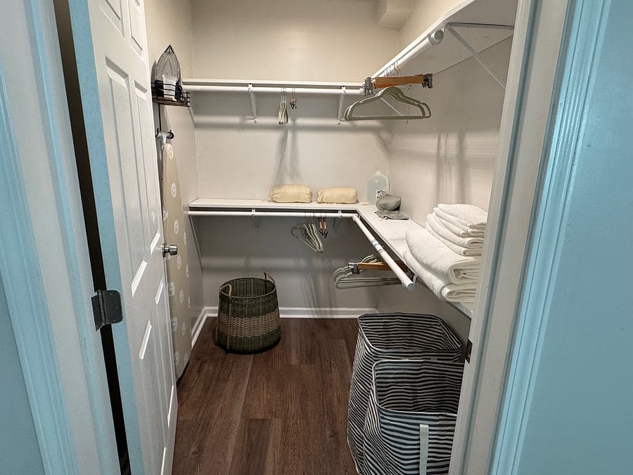 Spacious Walk In Closet w/Iron & Board