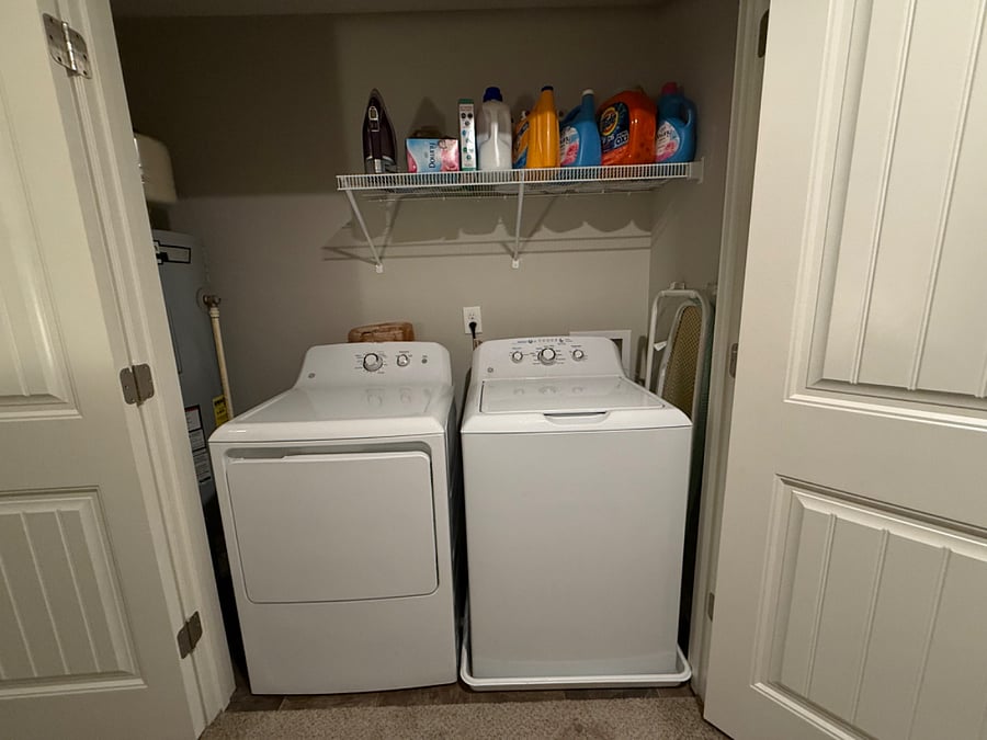 Full washer and dryer on second level
