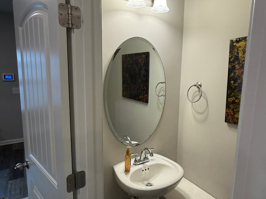Ground level half bathroom