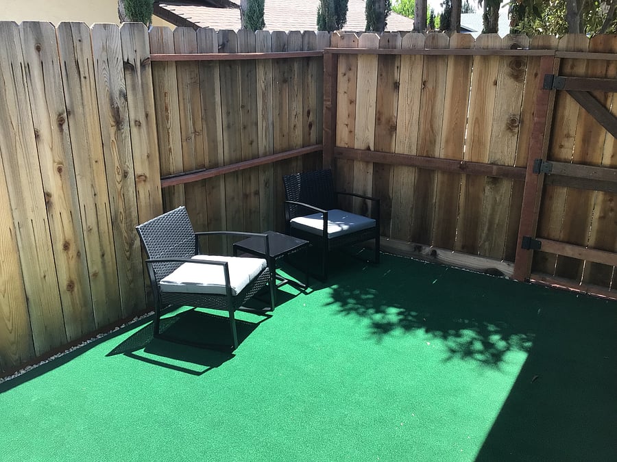 Private patio with gate