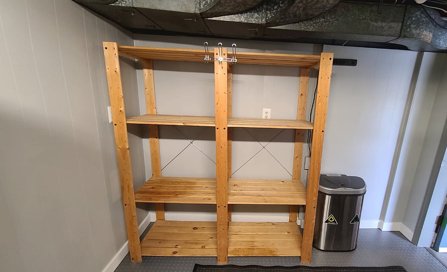 Shared storage area in laundry room