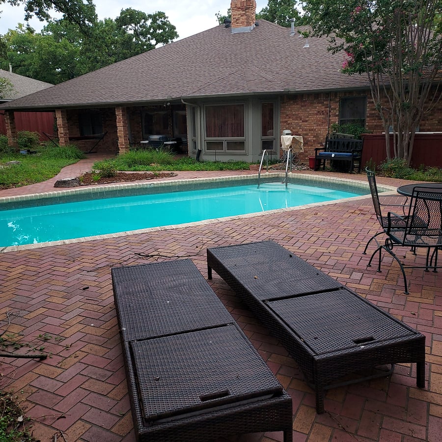 Lounging area by pool