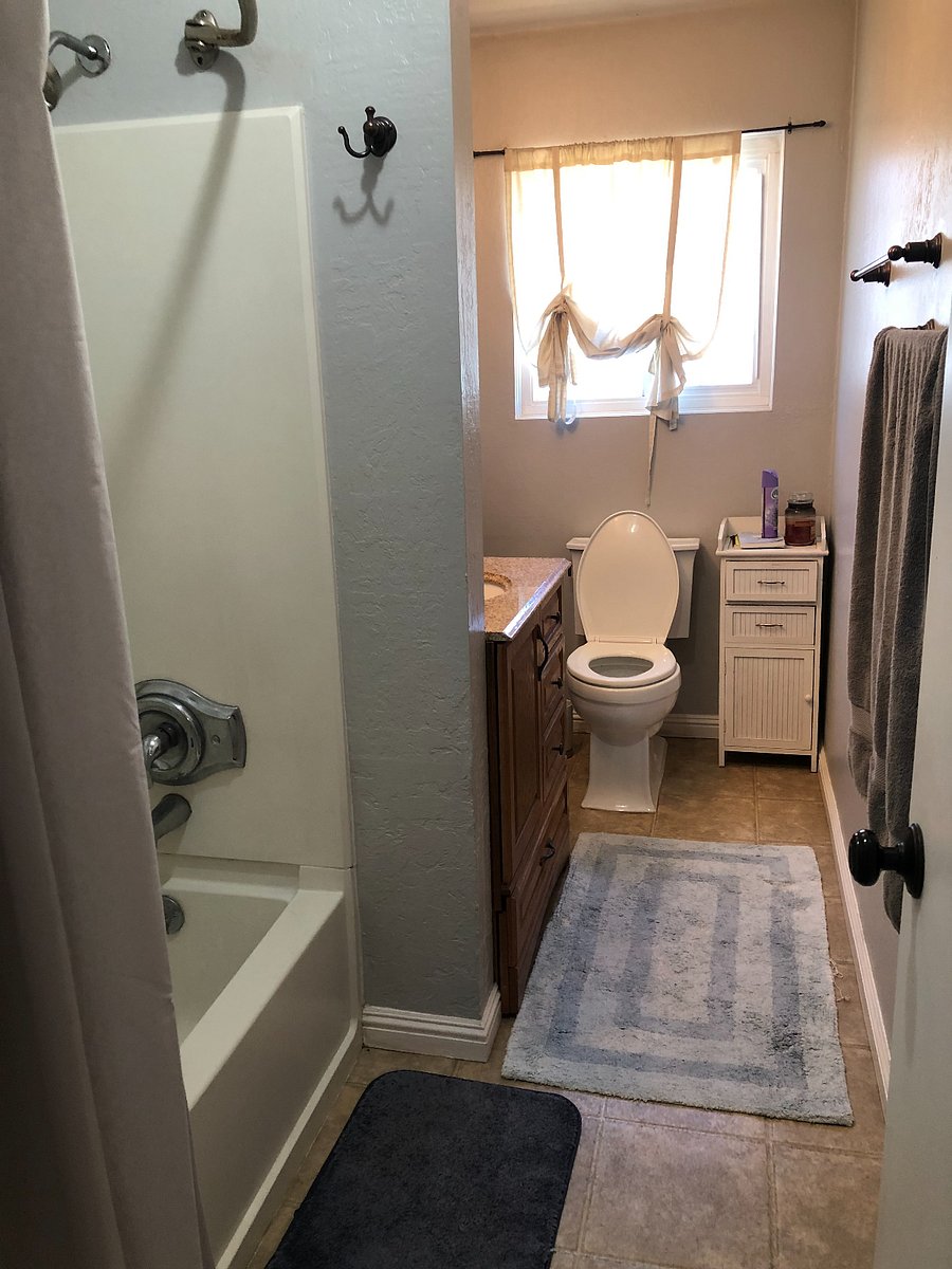 Your bathroom. Full bathtub/shower. 