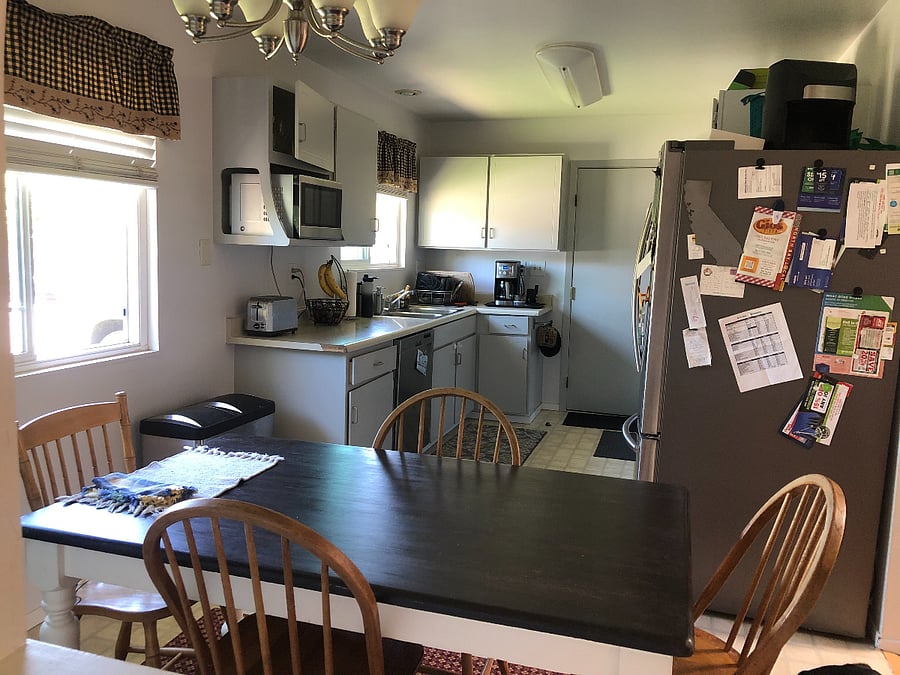 Dining area and kitchen.