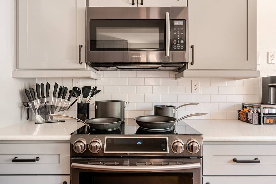 Full kitchen with kitchen essentials
