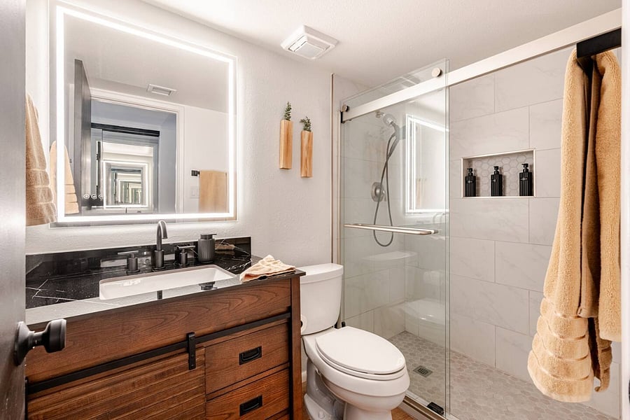 Master Bathroom with LED Mirror
