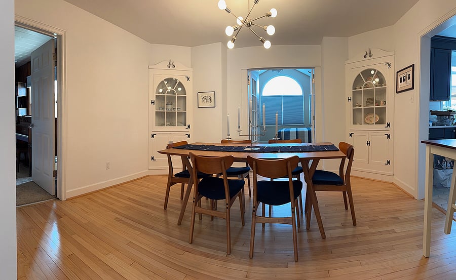 Dining Room view into Main Floor Bedroom