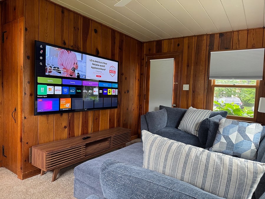 Main Floor TV Room with 72" Smart TV