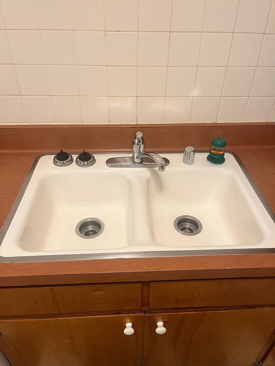 Experience what it's like to use a cast iron sink from the 1950 decade. Superior to any stainless steel sink. They don't make 'em like this anymore.