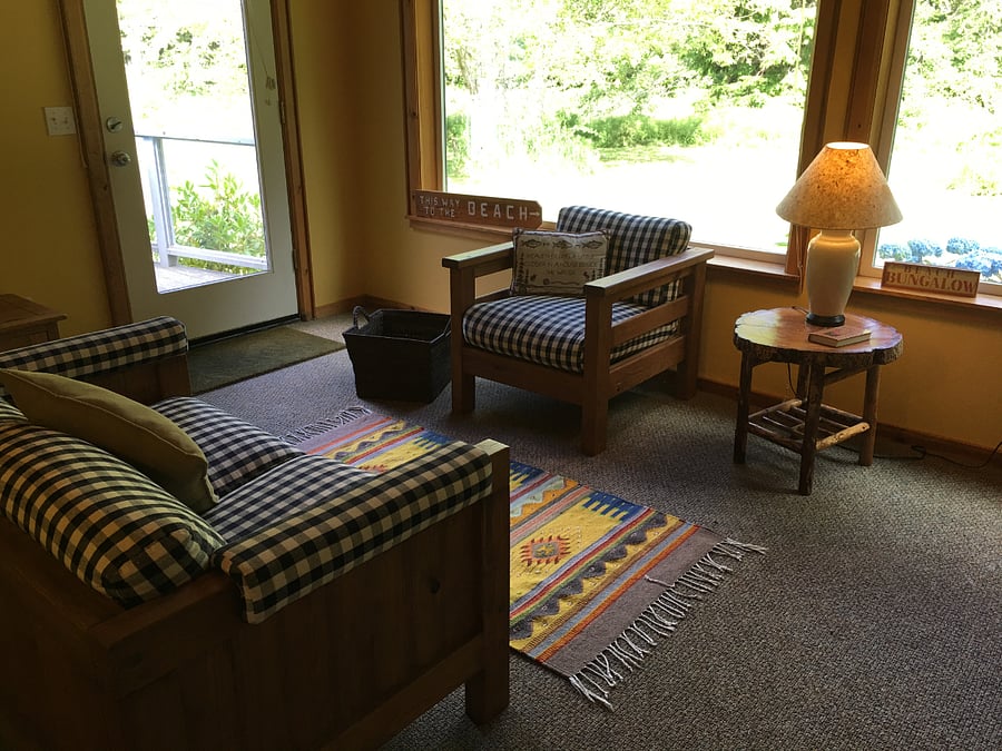 Sitting area in downstairs bedroom