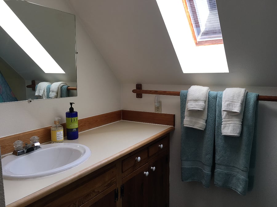 Bathroom off of upstairs loft bedroom.
