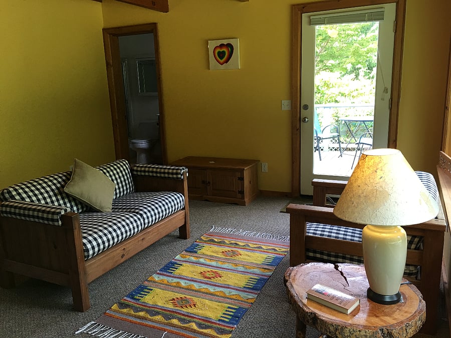 Sitting area in downstairs bedroom