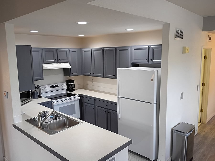 Kitchen open to family and dining room