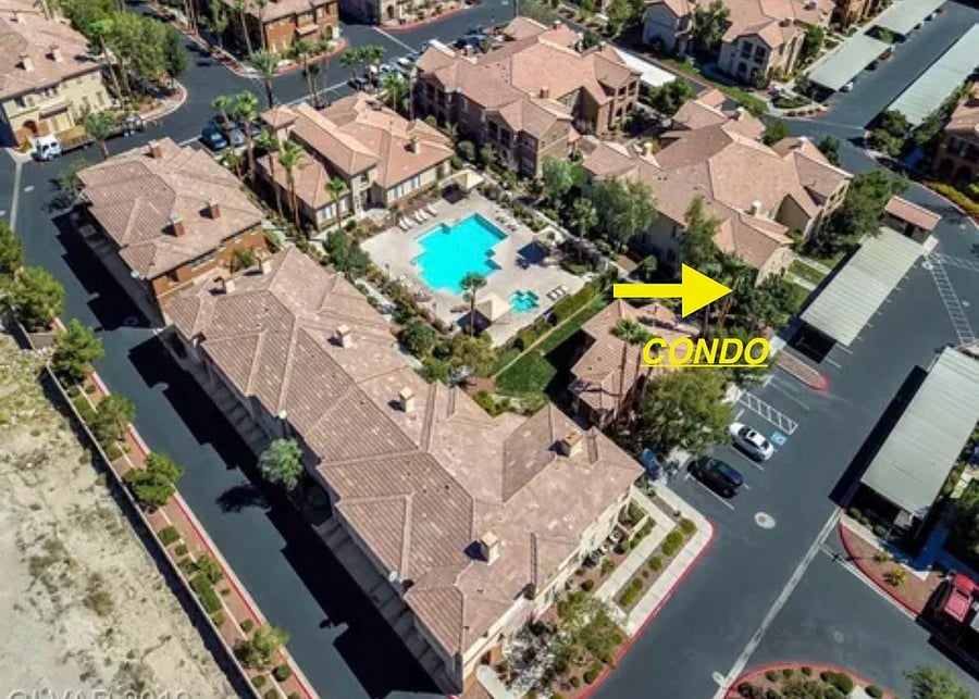 condo is situated close to the pool and gym.
