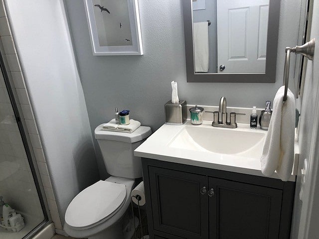 2nd bathroom with walk-in shower.