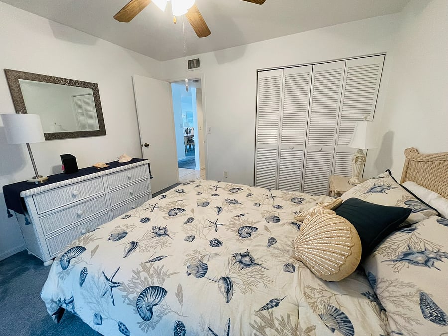 Lots of closet and drawer space in guest bedroom
