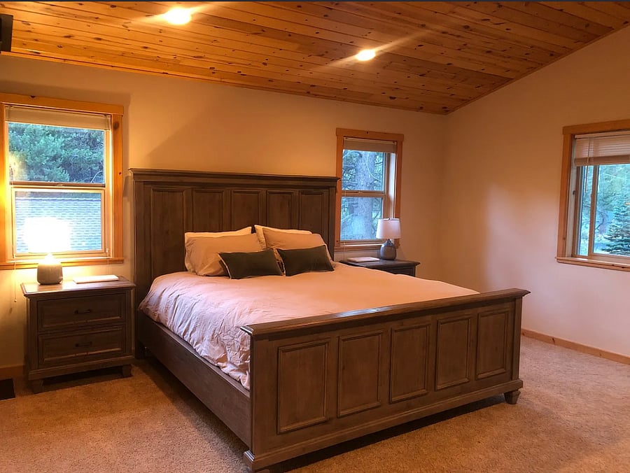 Spacious Master Bedroom with King Bed. 