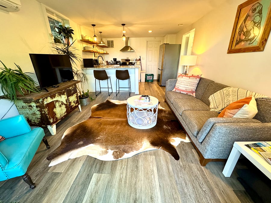 View as you enter the living room from the patio entry.