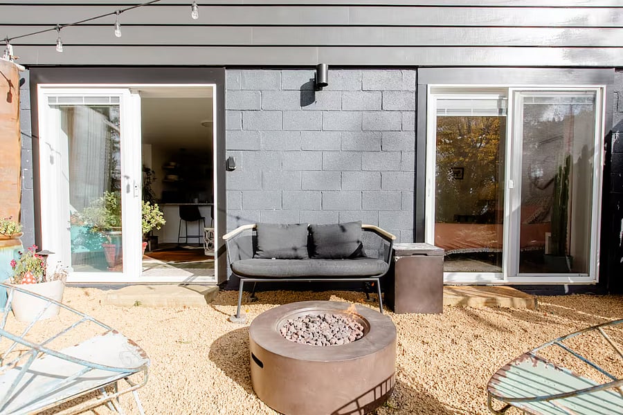 Your private patio with fire pit!