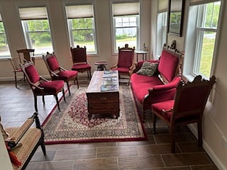 Sitting area in the sunroom