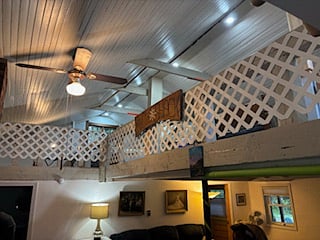 Loft area / Living Room below, with two side x side Full - Bathrooms.