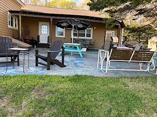 Patio area can easily host 20 people comfortably.