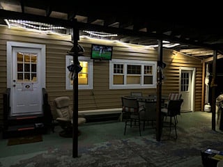 Enjoy your favorite programs on mild evenings on the back patio.
